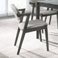 Stevie Upholstered Demi Arm Dining Side Chairs Brown Grey and Black (Set of 2)