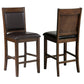 Dewey Upholstered Counter Height Chairs with Footrest (Set of 2) Brown and Walnut