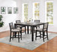 Elodie 5-piece Counter Height Dining Table Set with Extension Leaf Grey and Black