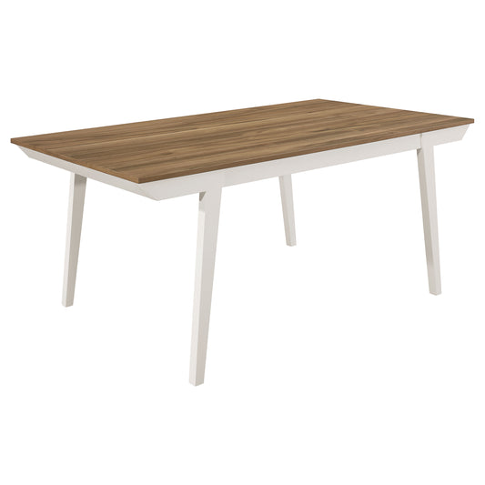 Nogales Rectangular Wood Dining Table Natural Acacia and Off White