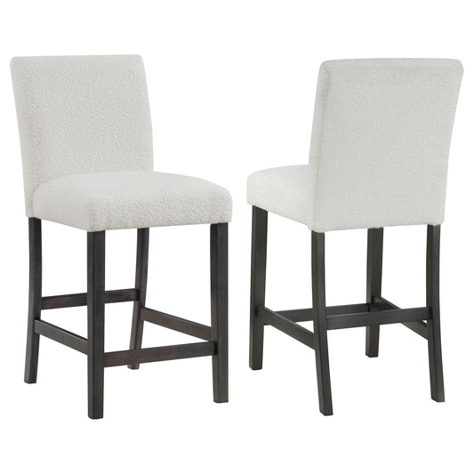 Alba Boucle Upholstered Counter Height Dining Chair White and Charcoal Grey (Set of 2)