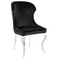 Cheyanne Upholstered Wingback Side Chair with Nailhead Trim Chrome and Black (Set of 2)