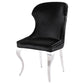 Cheyanne Upholstered Wingback Side Chair with Nailhead Trim Chrome and Black (Set of 2)