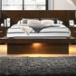 Jessica Wood Queen LED Panel Bed Cappuccino