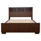 Jessica Wood Queen LED Storage Bookcase Bed Cappuccino
