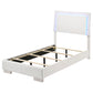Felicity Wood Twin LED Panel Bed White High Gloss
