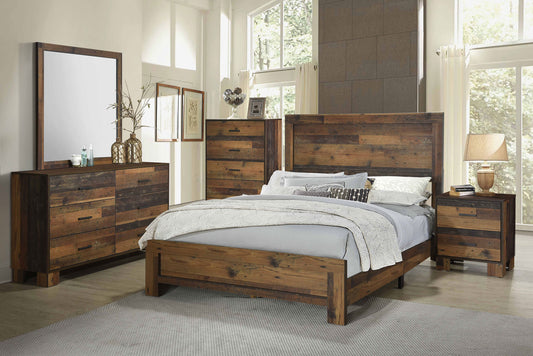 Sidney 4-piece Eastern King Bedroom Set Rustic Pine