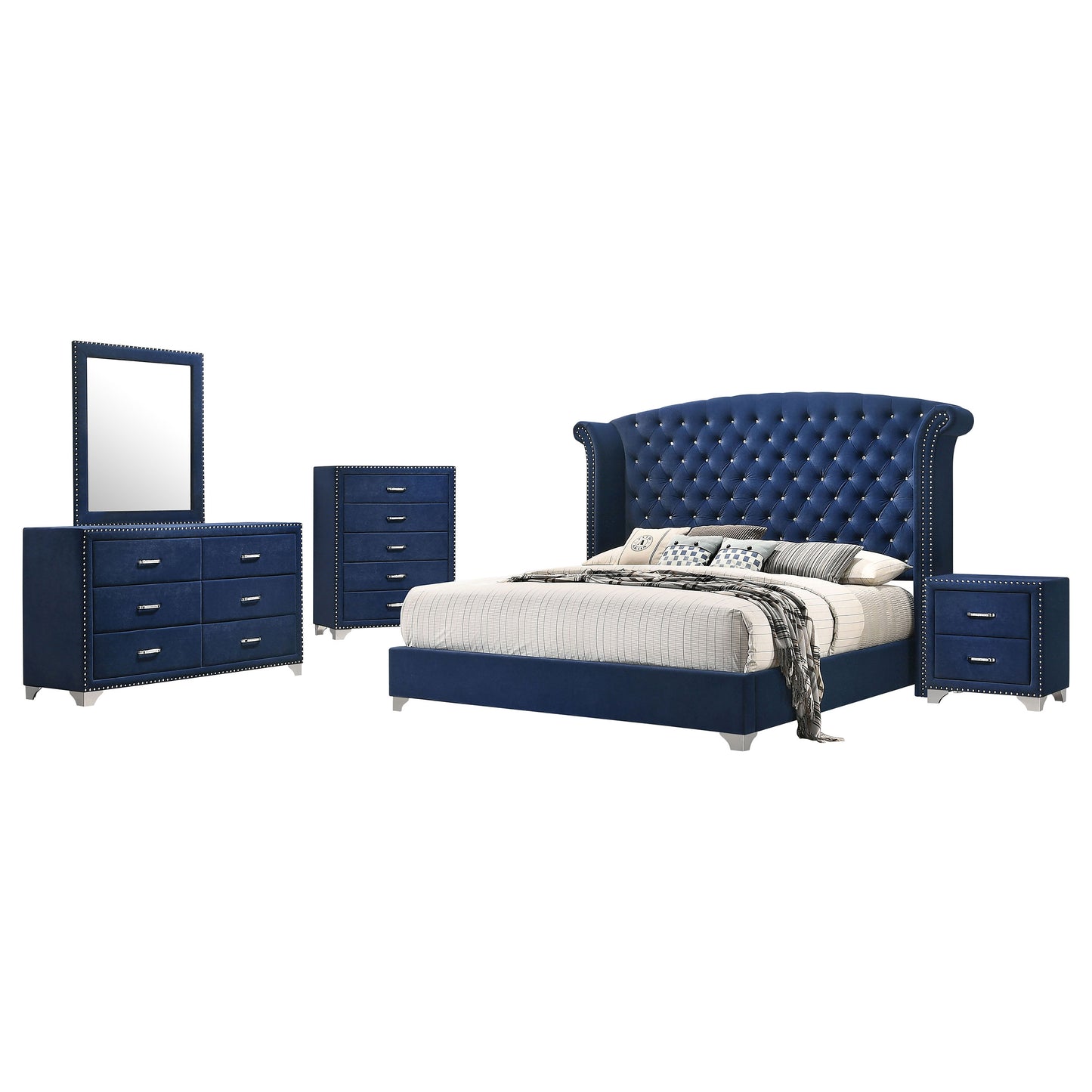 Melody 5-piece Eastern King Bedroom Set Pacific Blue
