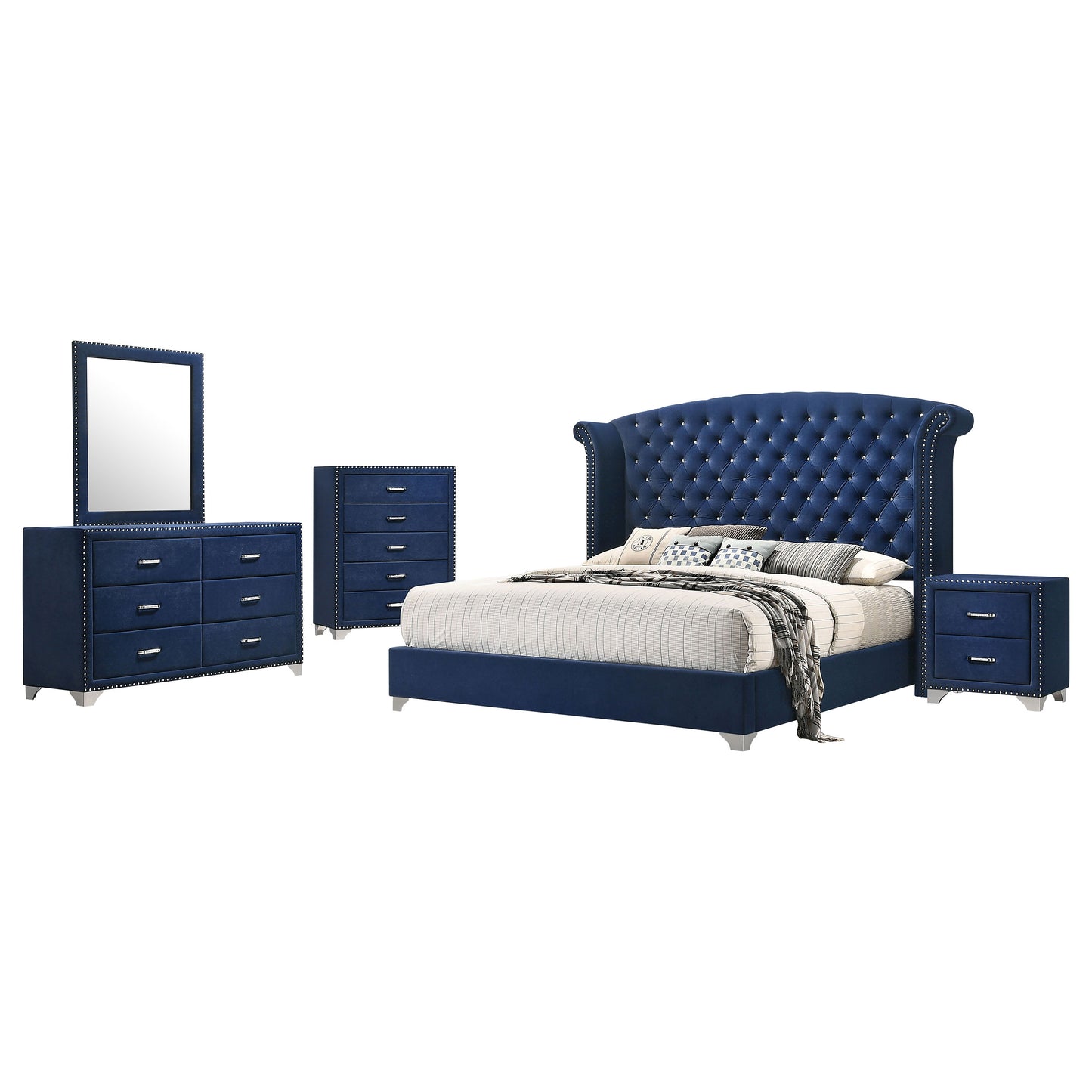 Melody 5-piece Queen Bedroom Set Pacific Blue