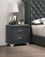 Melody Upholstered 2-drawer Nightstand Grey