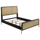 Arini Rattan Queen Panel Bed Black and Natural