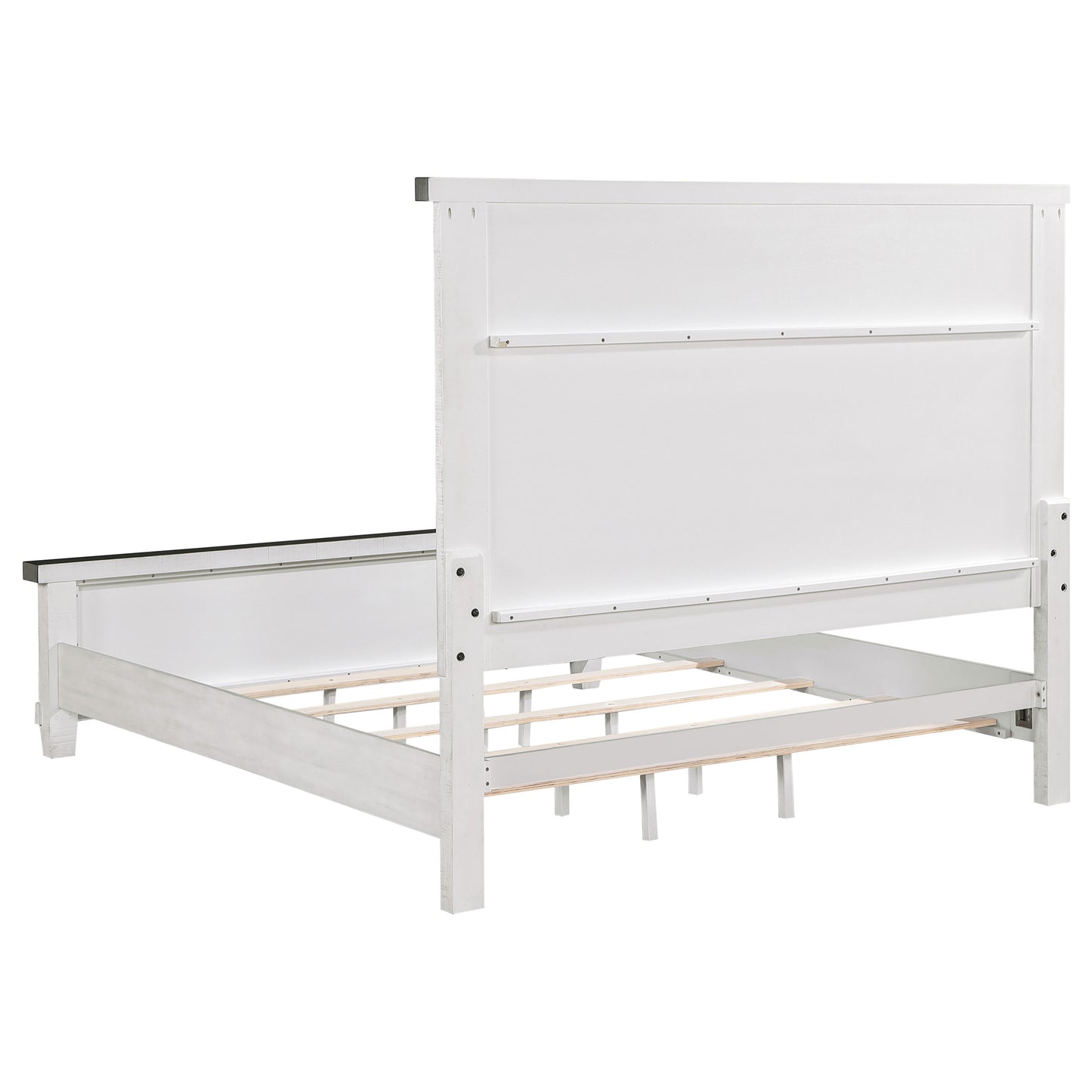 Lilith Wood Eastern King Panel Bed Distressed White