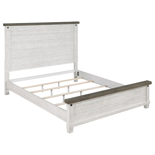 Lilith Wood Eastern King Panel Bed Distressed White