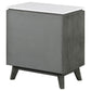 Nathan 2-drawer Nightstand with USB Port White Marble and Grey