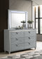 Veronica 6-drawer Dresser with Mirror Light Silver