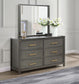 Kieran 6-drawer Dresser with Mirror Grey