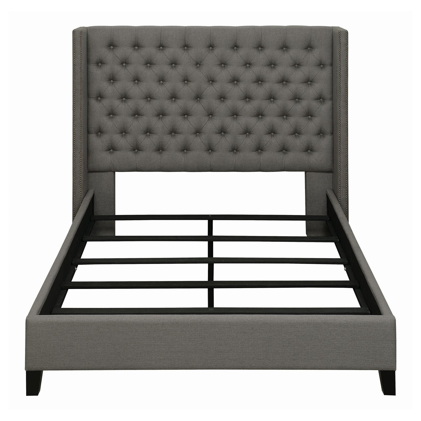 Bancroft Upholstered Full Wingback Bed Grey