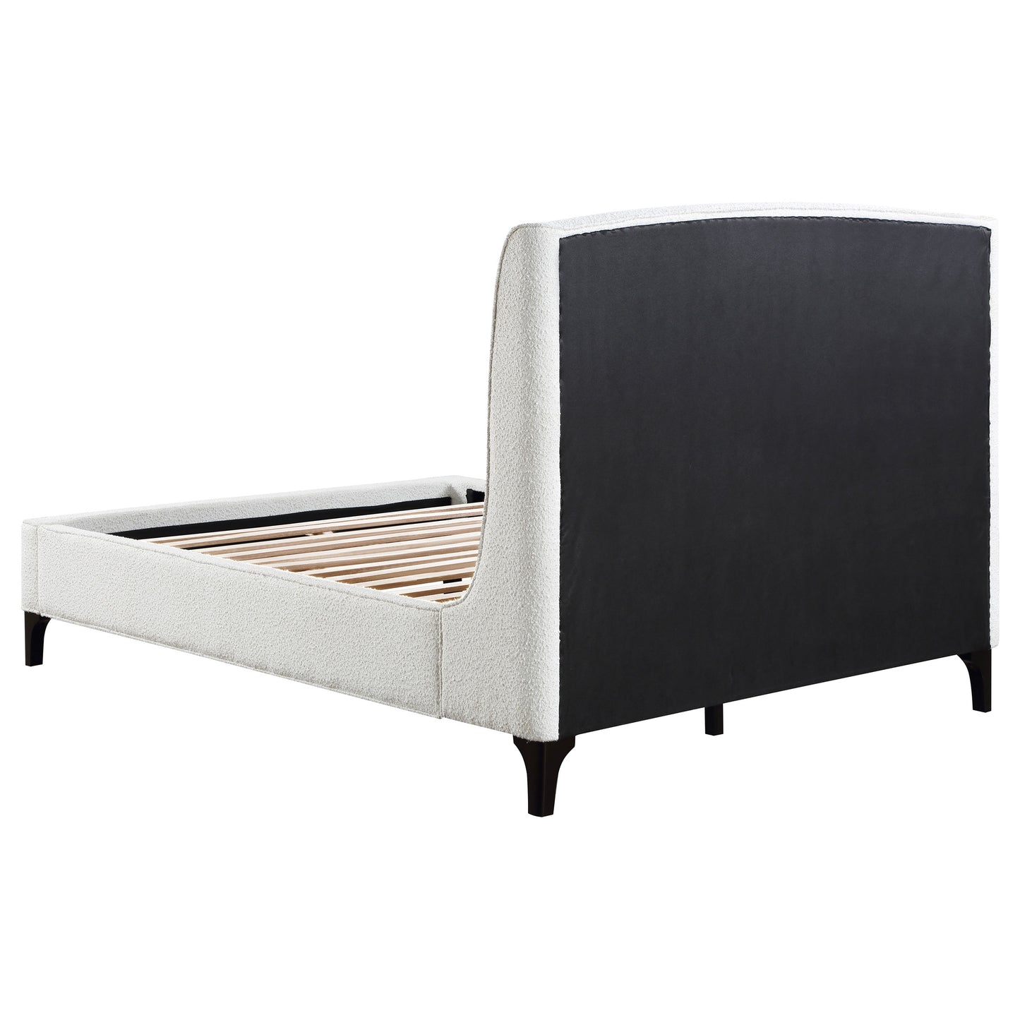 Mosby Upholstered Queen Wingback Bed Snow