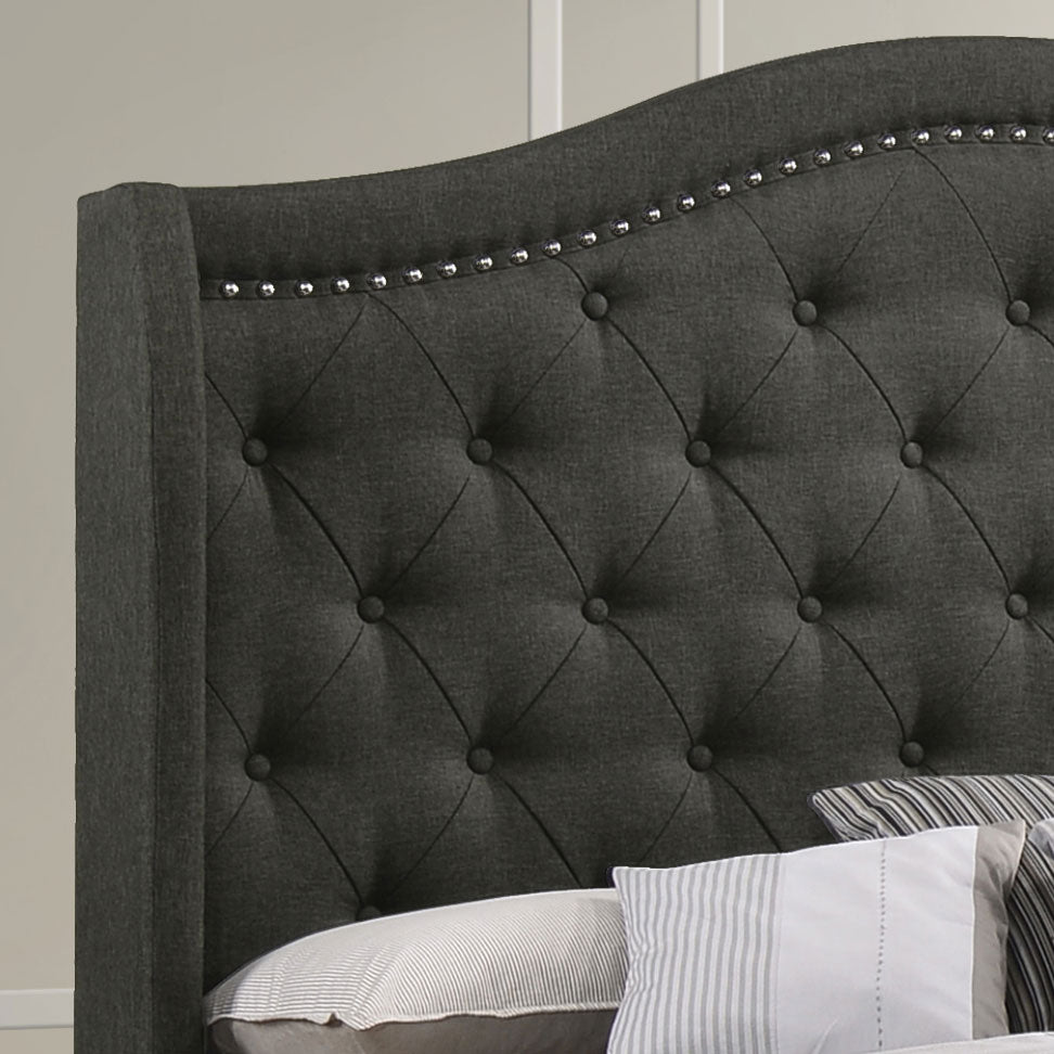 Sonoma Upholstered Queen Wingback Bed Grey