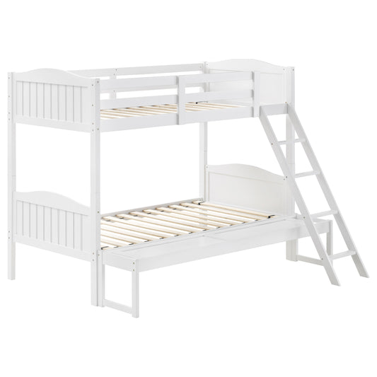 Arlo Wood Twin Over Full Bunk Bed White