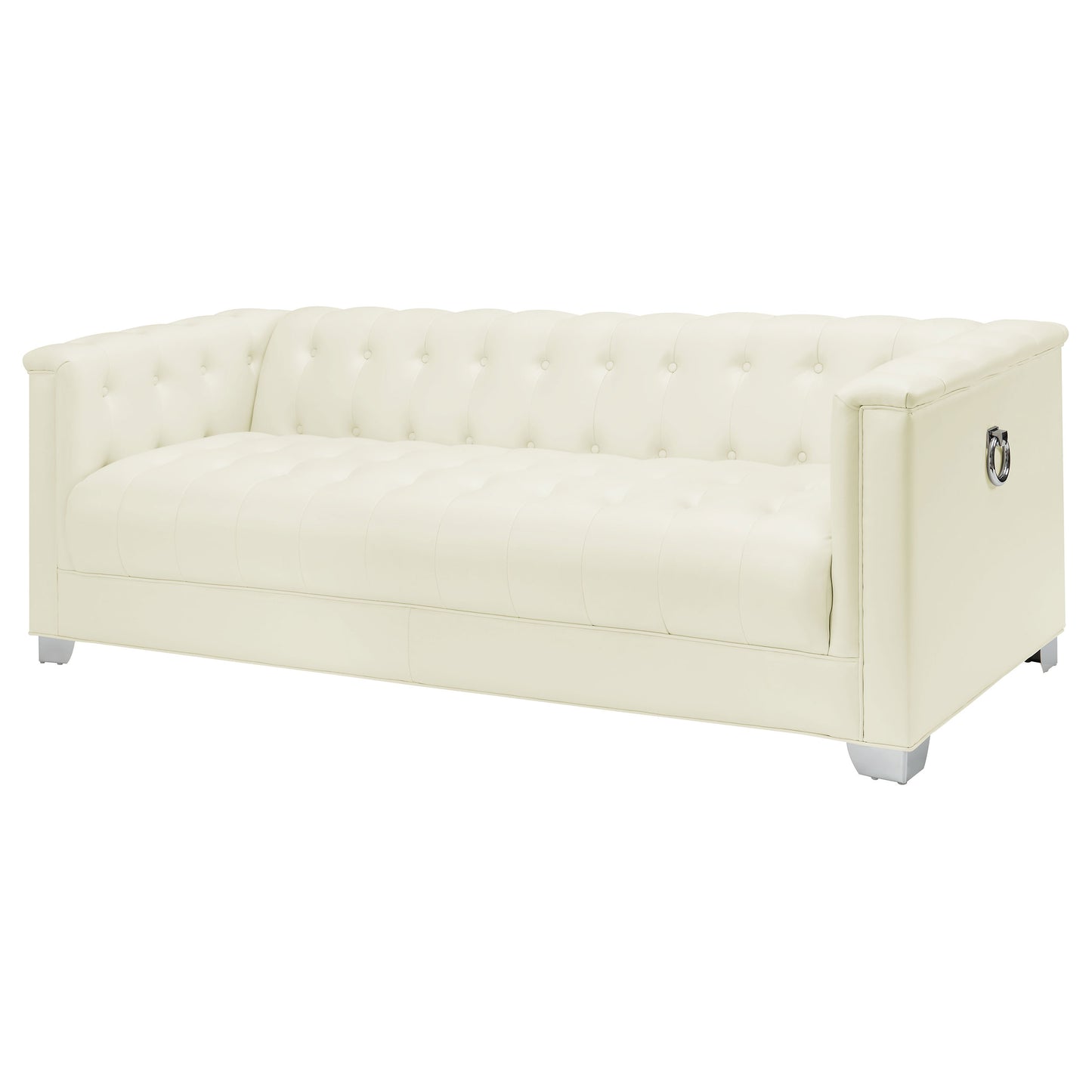 Chaviano Tufted Upholstered Sofa Pearl White