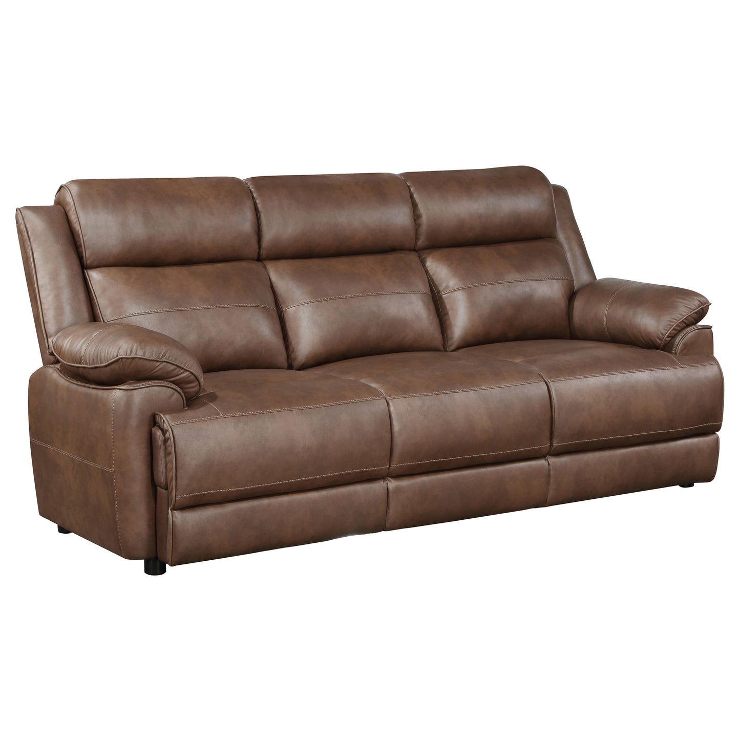 Ellington 2-piece Upholstered Padded Arm Sofa Set Dark Brown