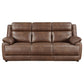 Ellington 2-piece Upholstered Padded Arm Sofa Set Dark Brown