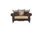 Elmbrook 2-piece Upholstered Rolled Arm Sofa Set with Intricate Wood Carvings Brown