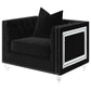 Delilah Upholstered Tufted Tuxedo Arm Chair Black