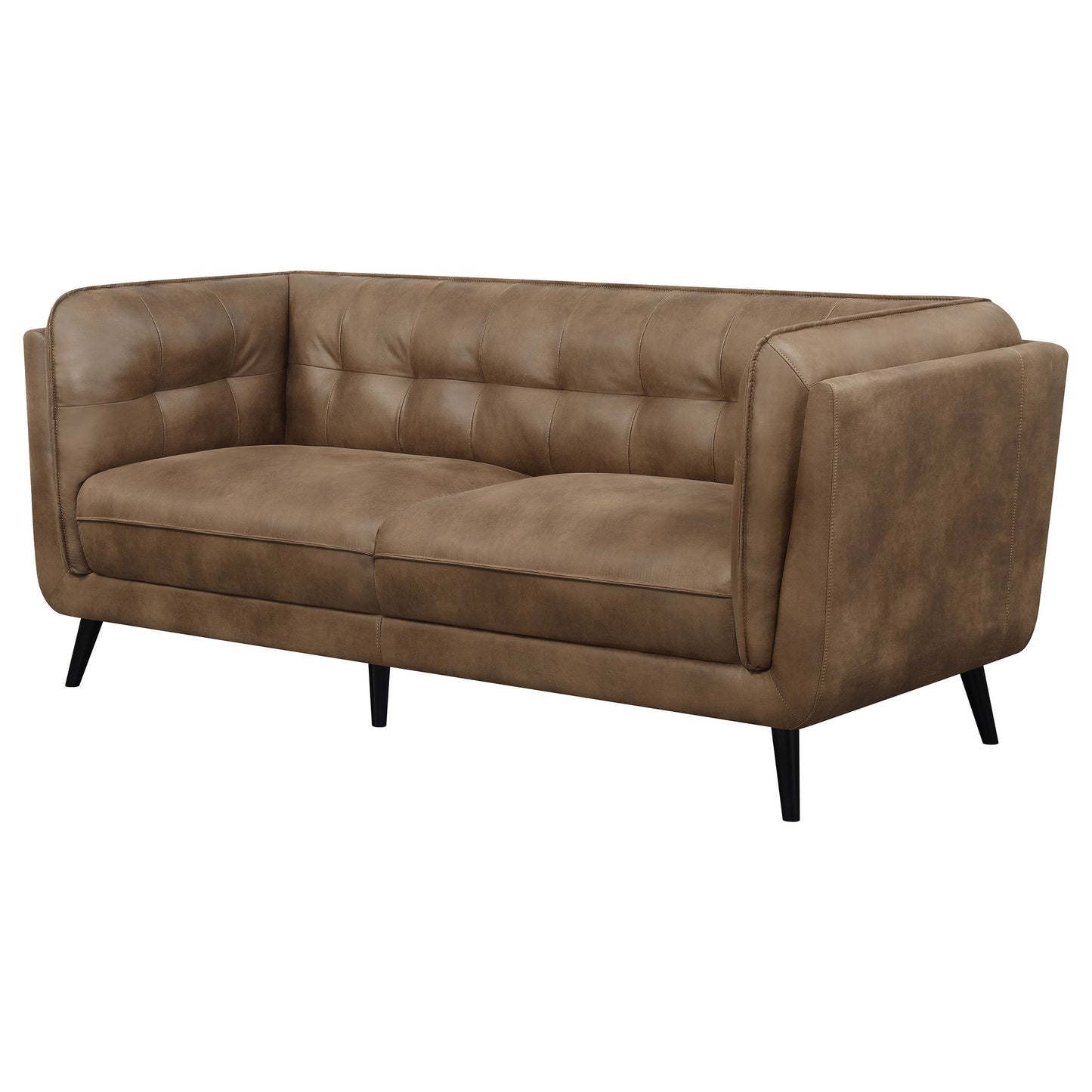 Thatcher Upholstered Button Tufted Sofa Brown
