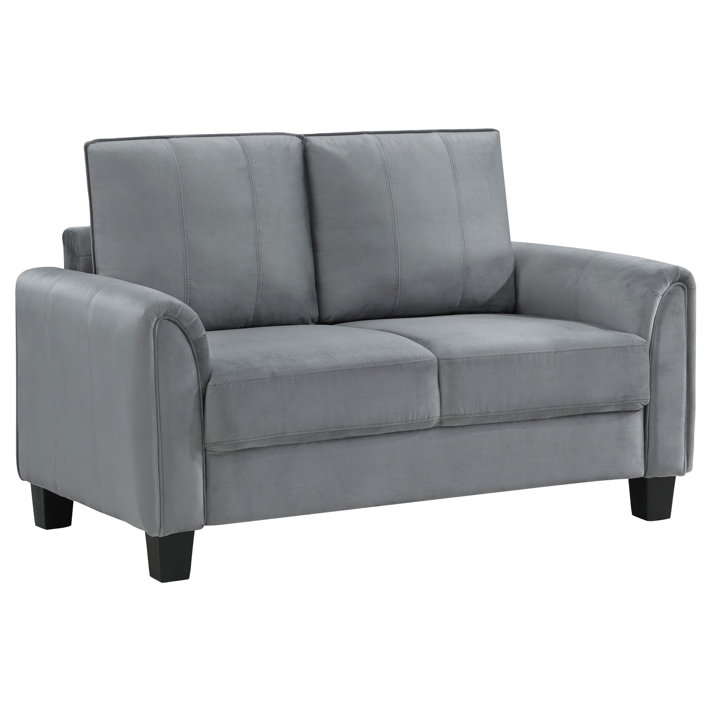 Davis  2-piece Upholstered Rolled Arm Sofa Grey