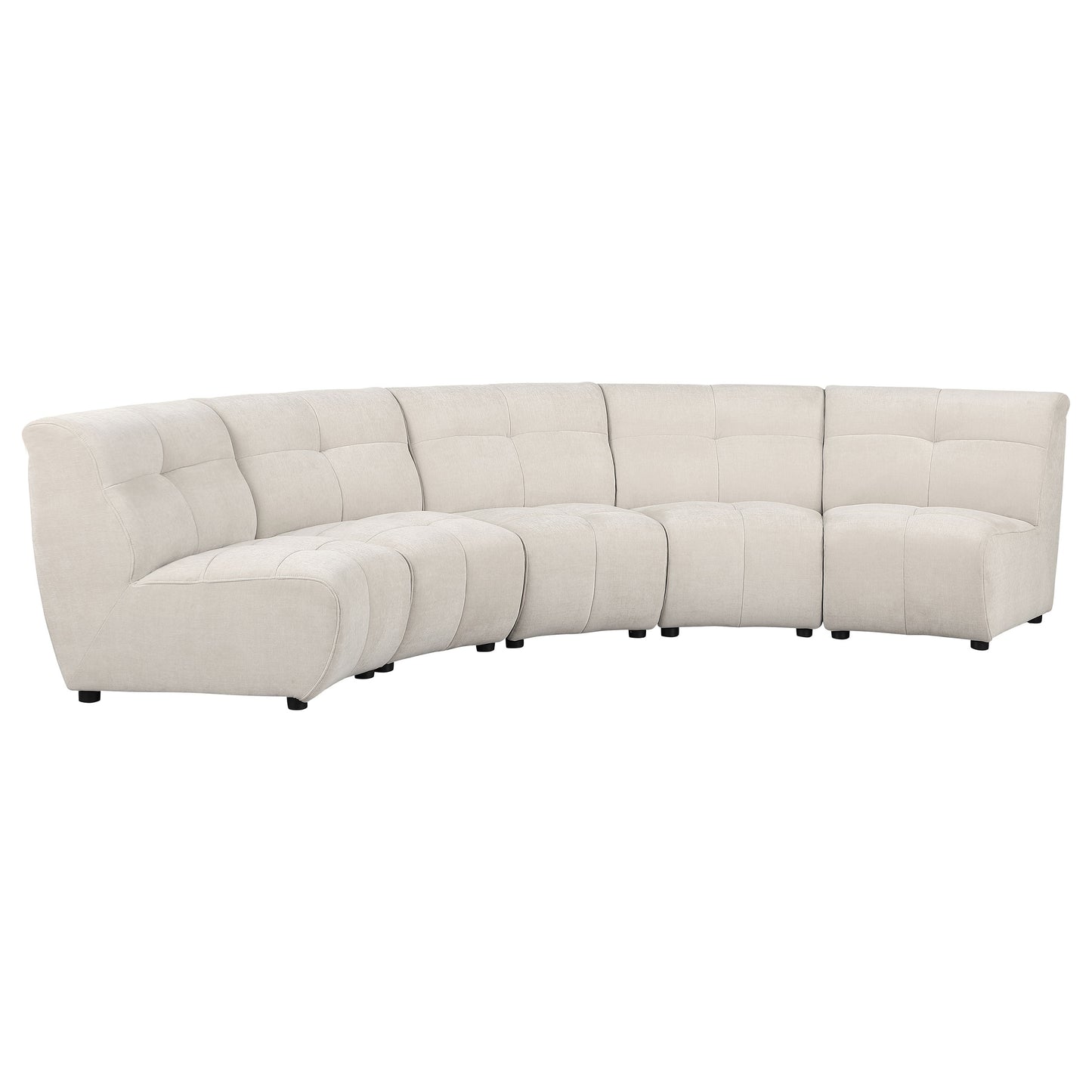 Charlotte 5-piece Upholstered Curved Modular Sectional Sofa Ivory