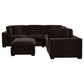 Lakeview 5-piece Upholstered Modular Sectional Sofa Dark Chocolate
