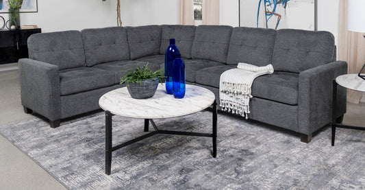 Georgina 4-piece Upholstered Modular Sectional Sofa Steel Grey