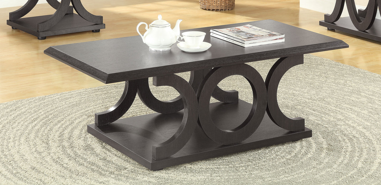 Shelly C-shaped Base Coffee Table Cappuccino