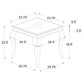 Carone Square Glass Top End Side Table White and Chrome