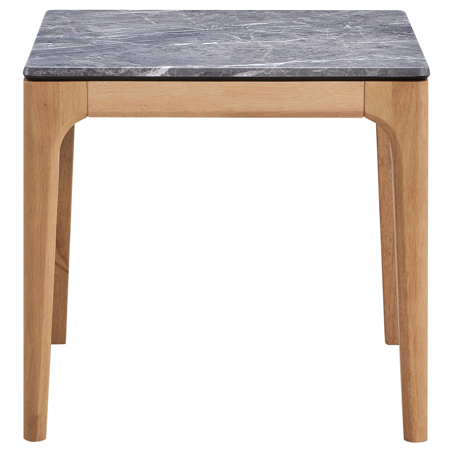 Polaris Rectangular End Table with Marble-like Top Teramo and Light Oak