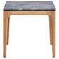 Polaris Rectangular End Table with Marble-like Top Teramo and Light Oak