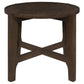 Cota Round Solid Wood End Table Dark Brown