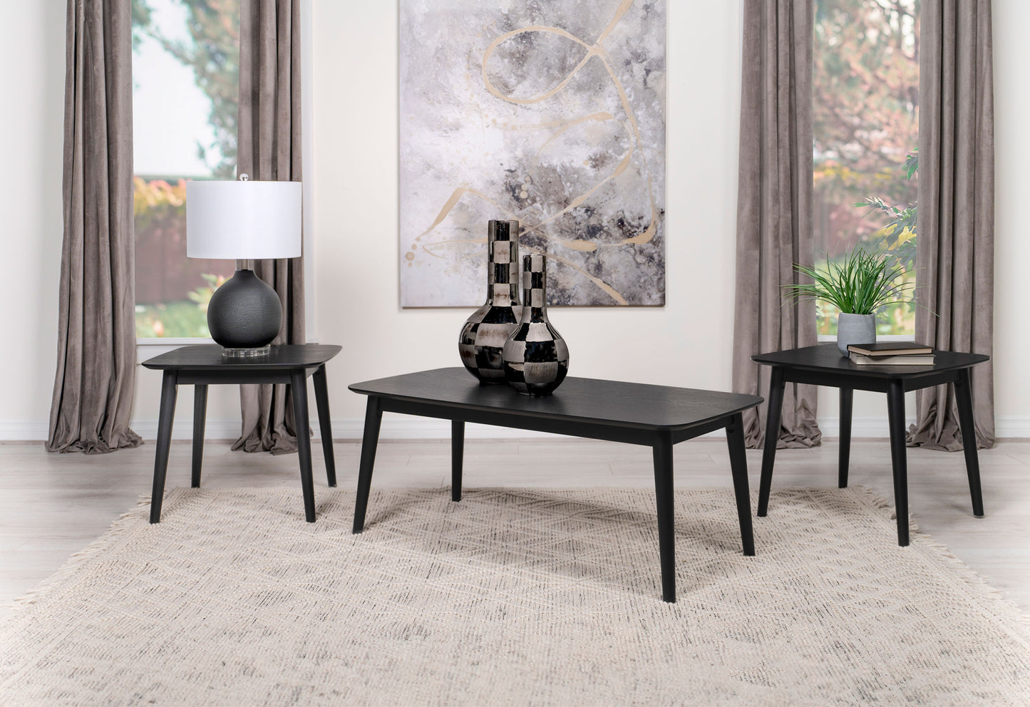 Carey 3-piece Occasional Set with Coffee and End Tables Black