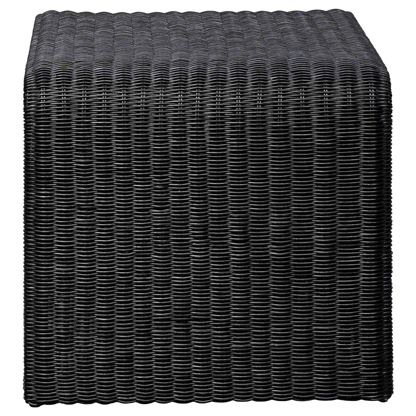 Cahya Woven Rattan Sqaure End Table Black