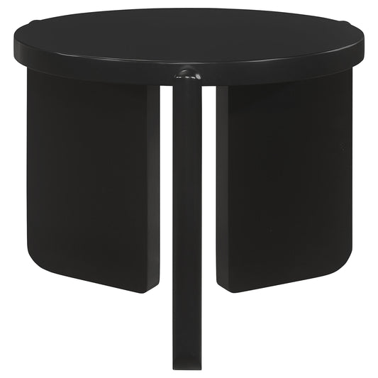Cordova Round Solid Wood End Table Black