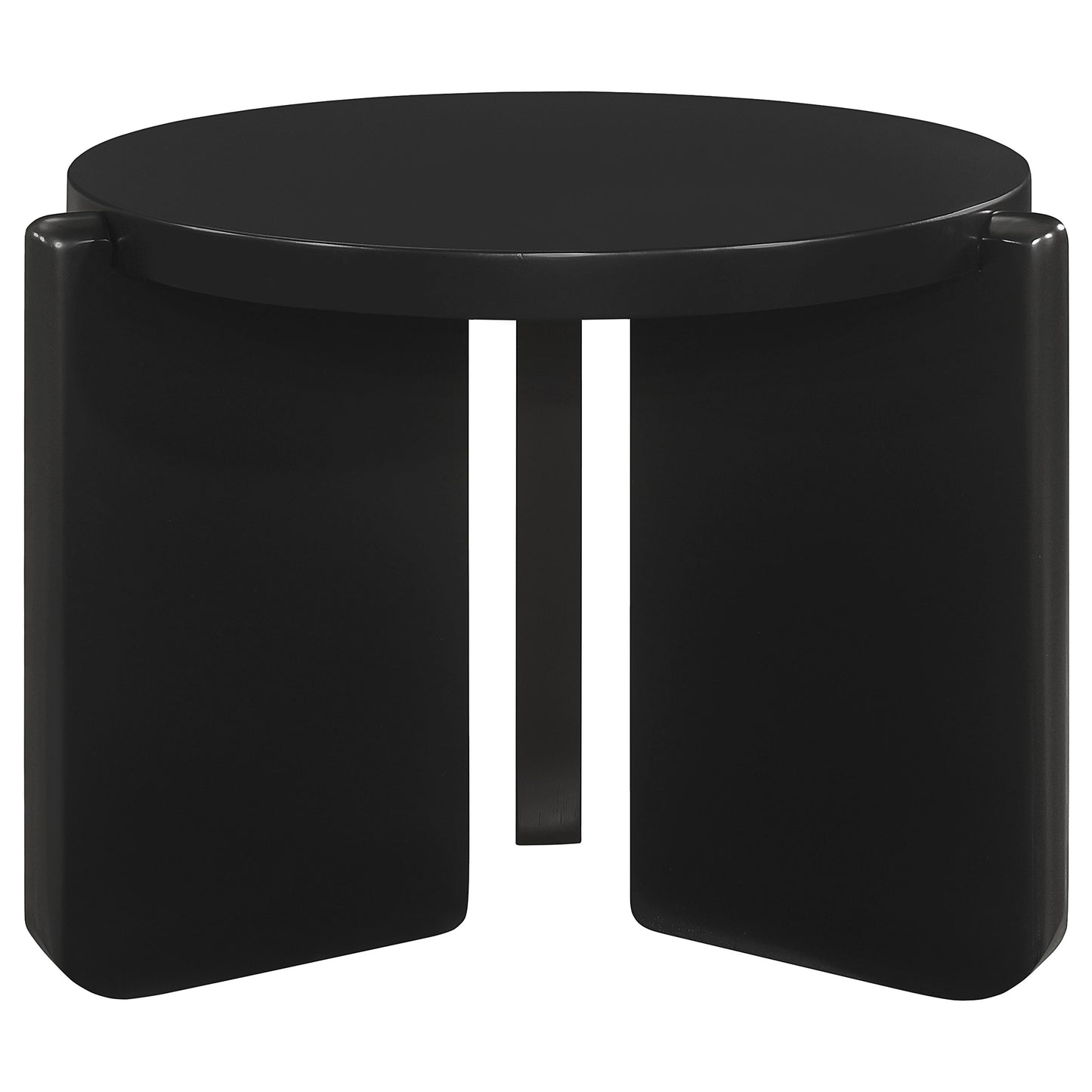 Cordova Round Solid Wood End Table Black