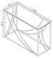 Lille Glass Top Entryway Sofa Console Table Accents Chrome