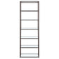 Kate 78-inch 5-shelf Glass Bookshelf Black Nickel