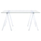 Amaturo Writing Desk with Glass Top Clear