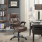 Nerris Adjustable Height Office Chair with Padded Arm Brown and Black