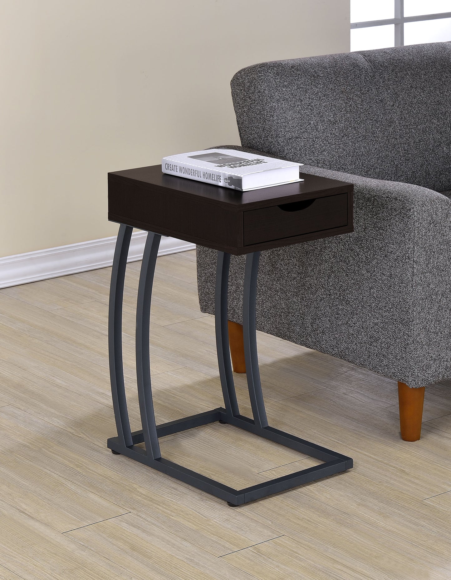 Troy Accent Table with Power Outlet Cappuccino