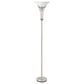 Archie Floor Lamp with Frosted Ribbed Shade Brushed Steel