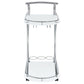 Elfman 2-tier Glass Shelf Metal Bar Cart White and Chrome